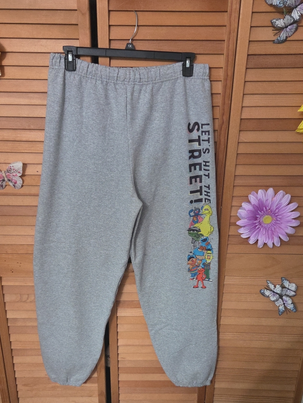 Jerzees Grey Sweatpants with Sesame Street Character Graphic